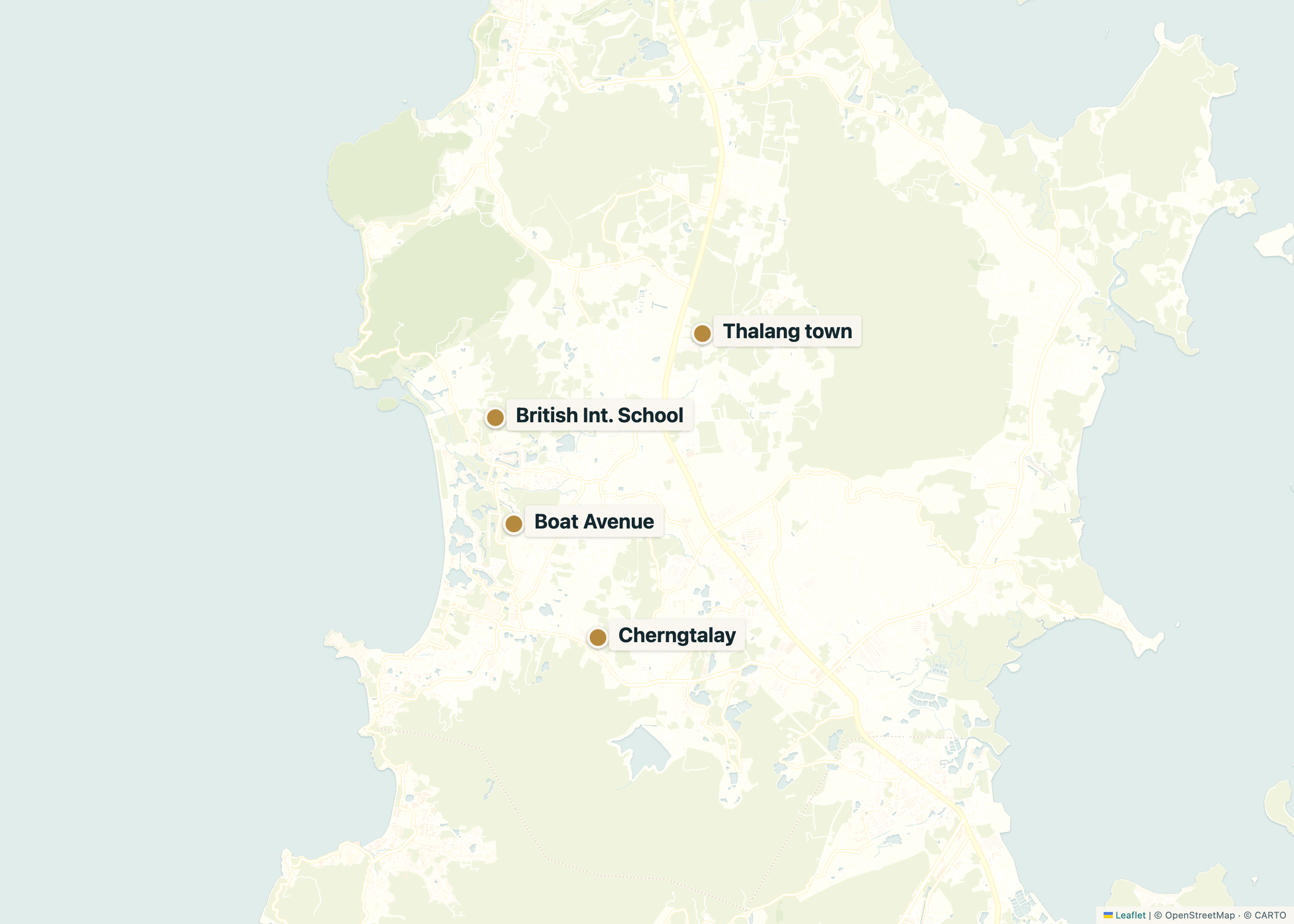 Cherngtalay & Thalang district map