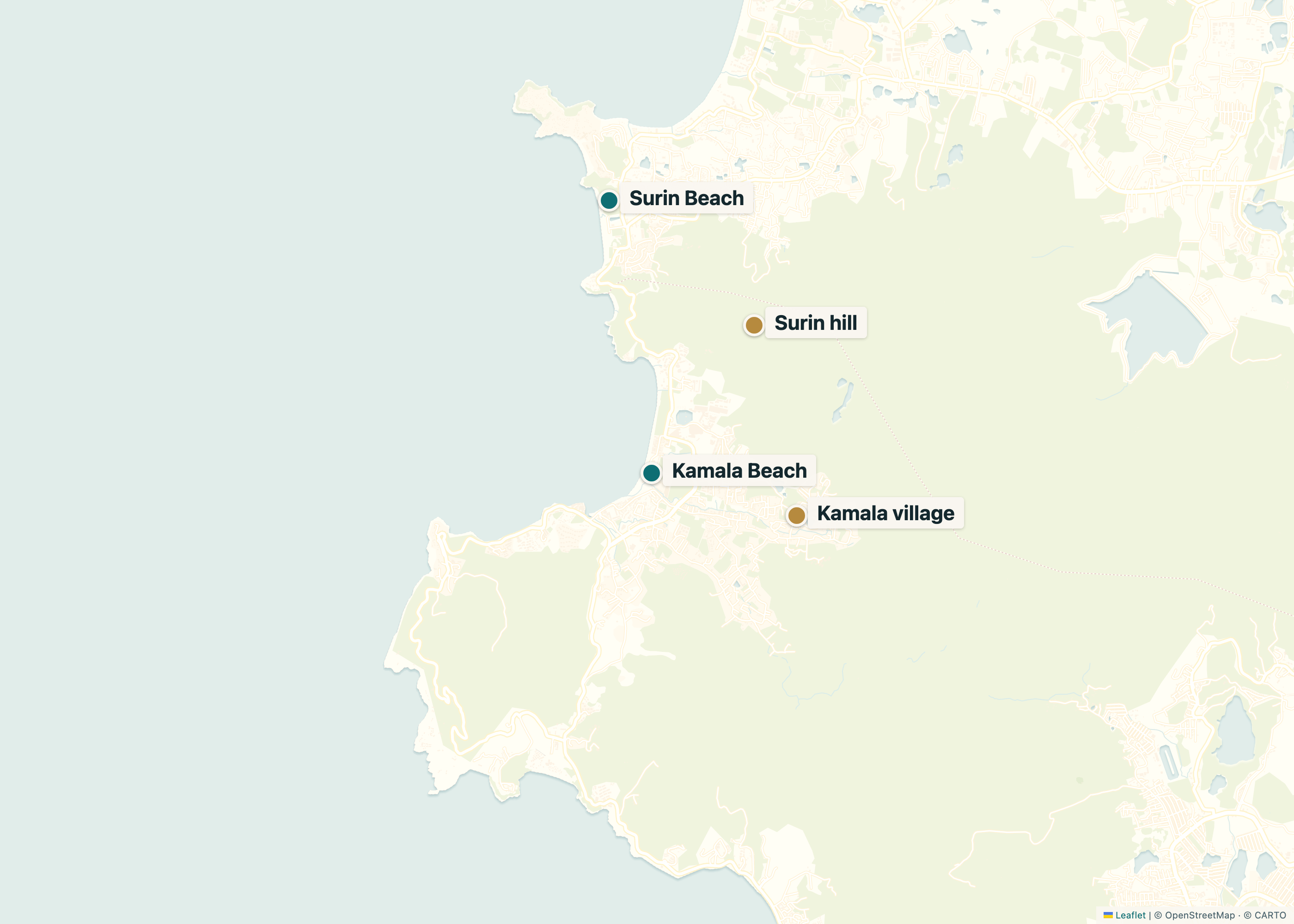 Surin & Kamala district map
